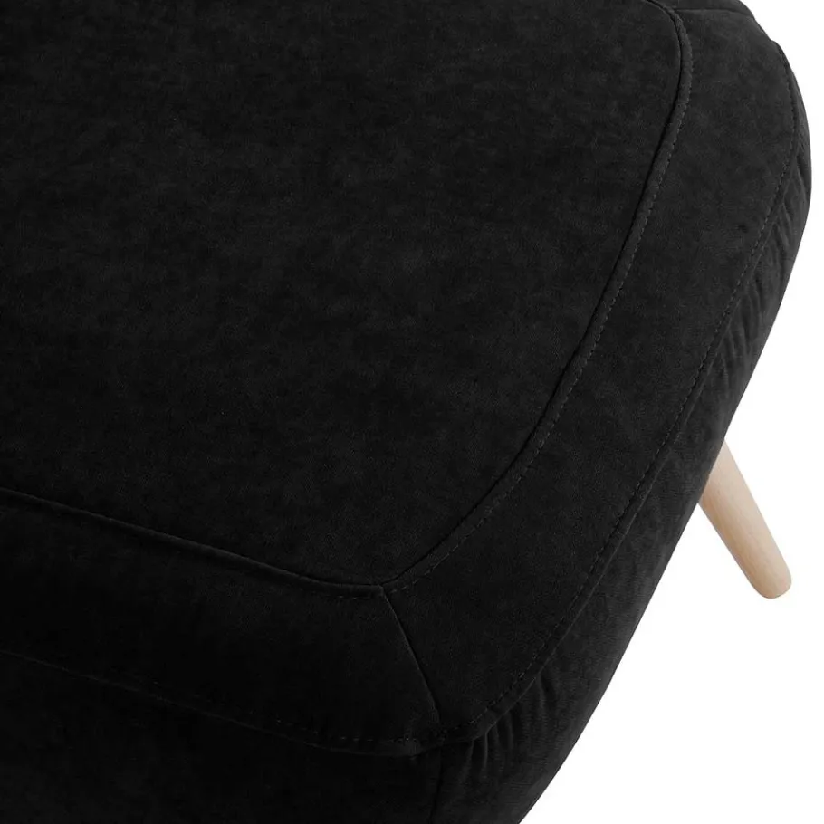 Online Wohnen Retro Sessel in Schwarz Velours - Kerou