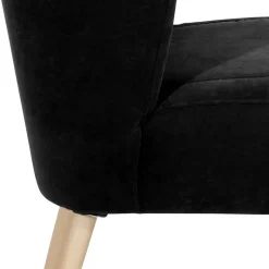 Online Wohnen Retro Sessel in Schwarz Velours - Kerou