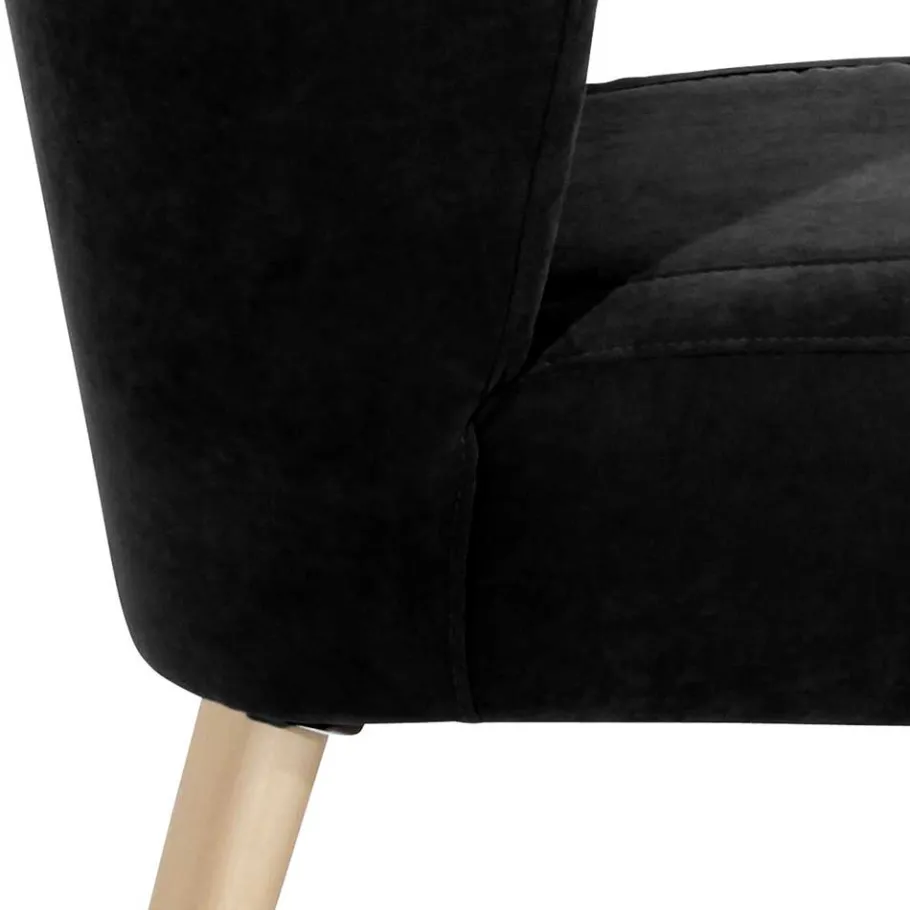Online Wohnen Retro Sessel in Schwarz Velours - Kerou