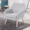 Discount Wohnen Retro Sessel in Silbergrau Velours - Desaros