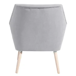 Discount Wohnen Retro Sessel in Silbergrau Velours - Desaros