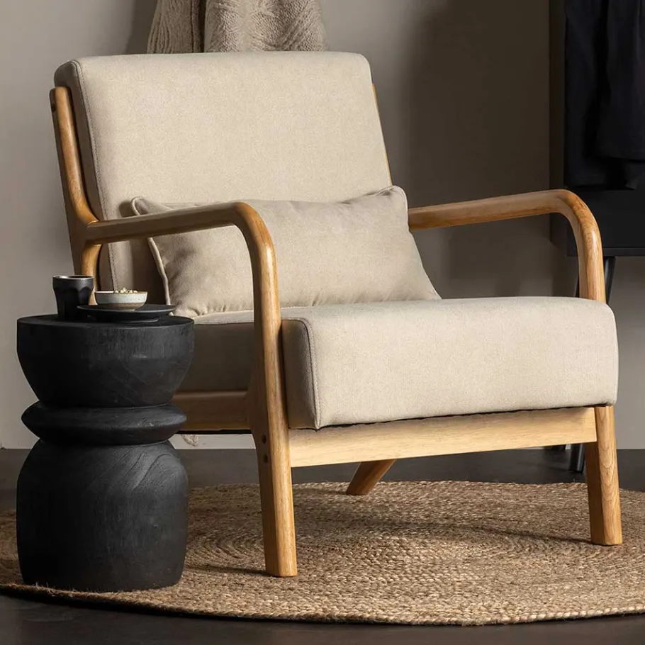 Wohnen Retro Sessel mit Holzgestell - Lardosia