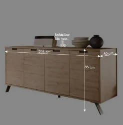 Hot Wohnen Retro Sideboard Rodonda in Eiche
