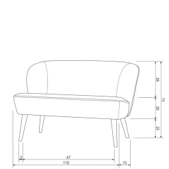Clearance Wohnen Retro Sofa in Flieder Samt - Parilegro