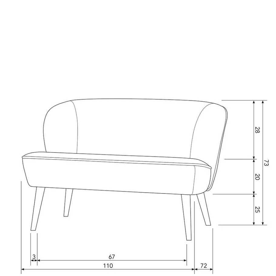 Clearance Wohnen Retro Sofa in Flieder Samt - Parilegro