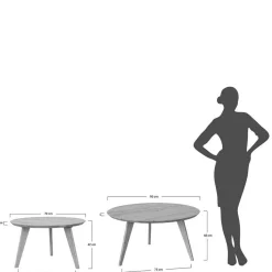 Discount Wohnen Retro Sofatisch aus Eiche in Braun geölt - Ceolata