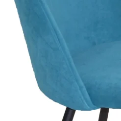 Hot Wohnen Retro Stühle in Petrol Blau Samt - Alayn (4er Set)
