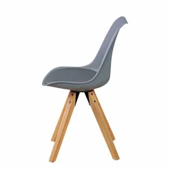 New Wohnen Retro Stühle Tadella in Grau mit Holz (2er Set)