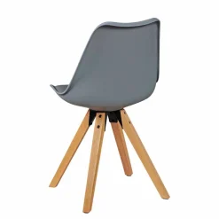 New Wohnen Retro Stühle Tadella in Grau mit Holz (2er Set)