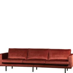 Sale Wohnen Retro Stil Polstersofa in Rotbraun Samt - Enzing
