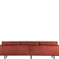 Sale Wohnen Retro Stil Polstersofa in Rotbraun Samt - Enzing