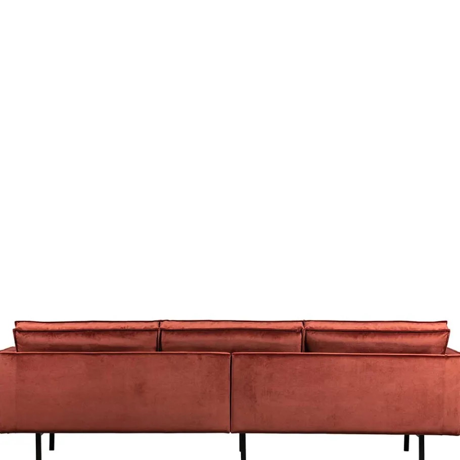 Sale Wohnen Retro Stil Polstersofa in Rotbraun Samt - Enzing