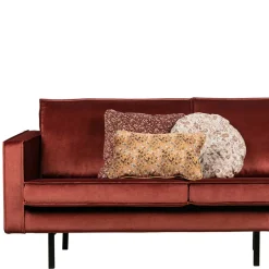 Sale Wohnen Retro Stil Polstersofa in Rotbraun Samt - Enzing