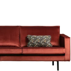 Sale Wohnen Retro Stil Polstersofa in Rotbraun Samt - Enzing