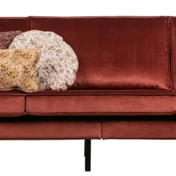 Sale Wohnen Retro Stil Polstersofa in Rotbraun Samt - Enzing