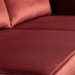 Sale Wohnen Retro Stil Polstersofa in Rotbraun Samt - Enzing