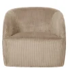 New Wohnen Retro Style Cord Sessel in Beige - Evilla