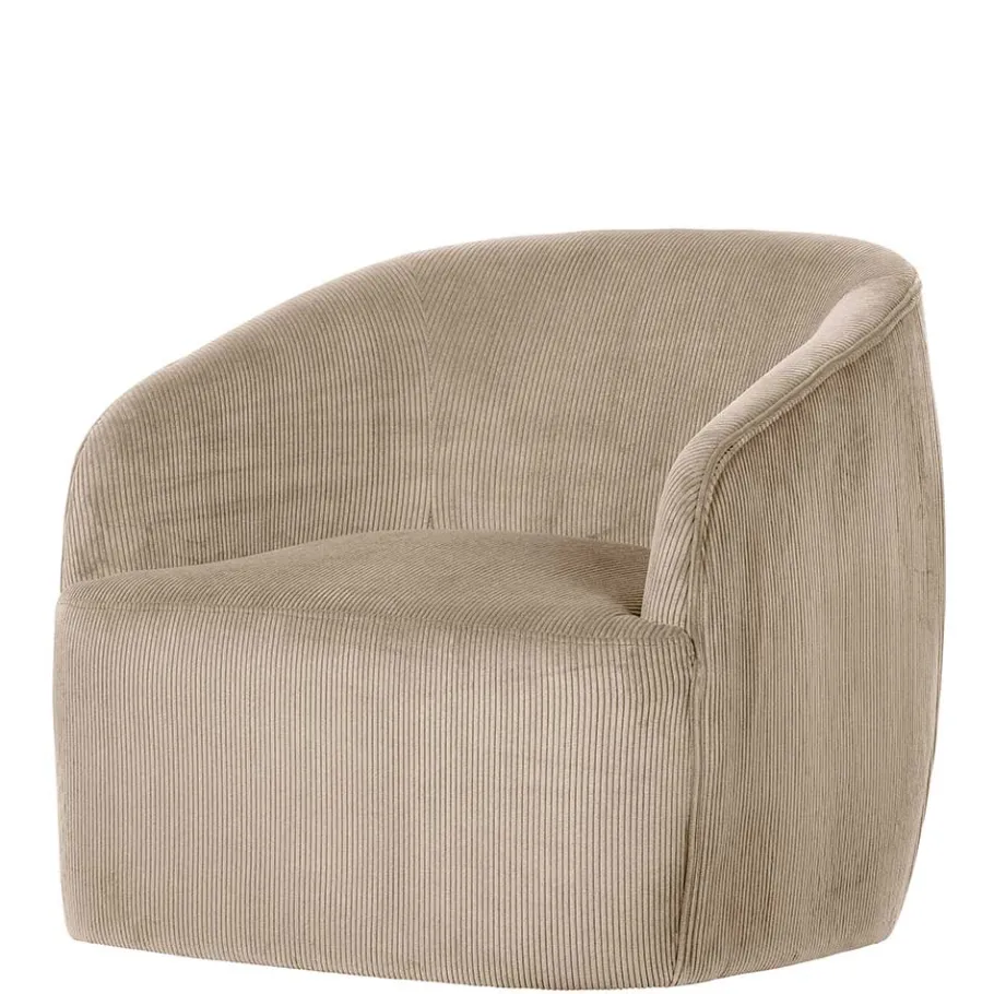 New Wohnen Retro Style Cord Sessel in Beige - Evilla