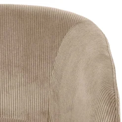 New Wohnen Retro Style Cord Sessel in Beige - Evilla