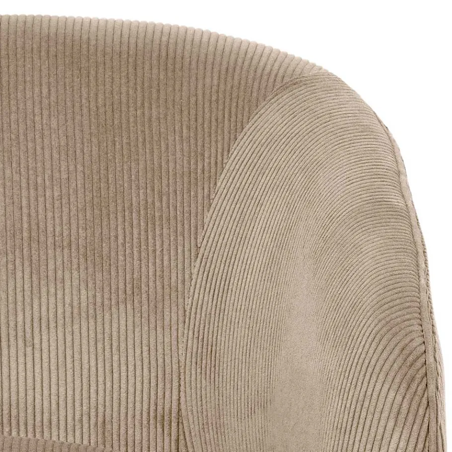 New Wohnen Retro Style Cord Sessel in Beige - Evilla