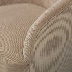 New Wohnen Retro Style Cord Sessel in Beige - Evilla
