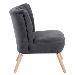 New Wohnen Retro Style Sessel in Anthrazit Velours - Valentino