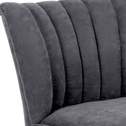 New Wohnen Retro Style Sessel in Anthrazit Velours - Valentino