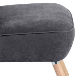 New Wohnen Retro Style Sessel in Anthrazit Velours - Valentino