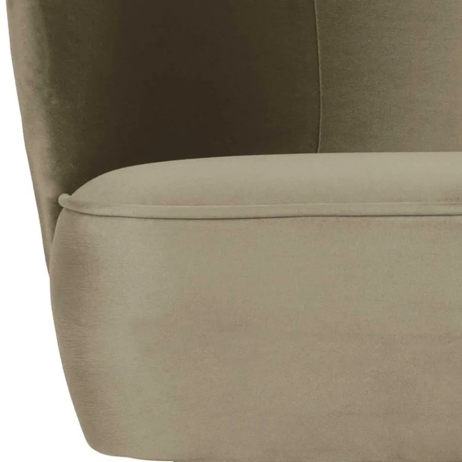 Sale Wohnen Retro Style Sessel in Khaki Samtbezug - Cuba