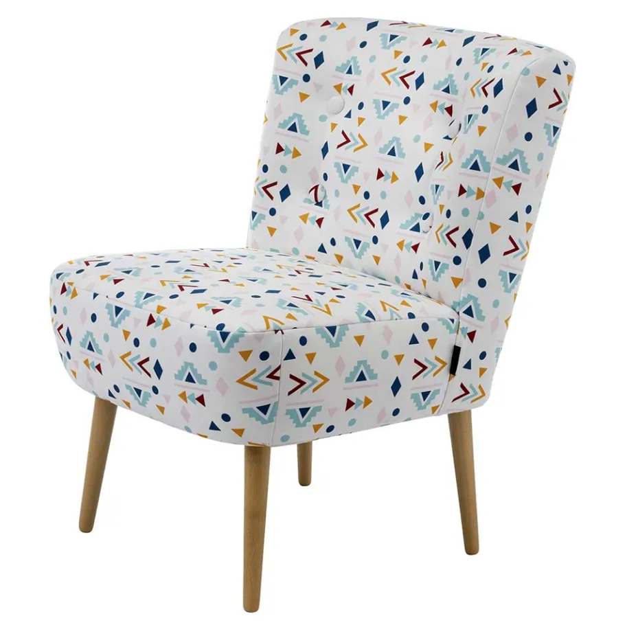 Hot Wohnen Retro Style Sessel mit gemustertem Stoffbezug - Veressa