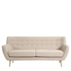 Discount Wohnen Retro Style Sofa in Beige mit Natur - Paulo