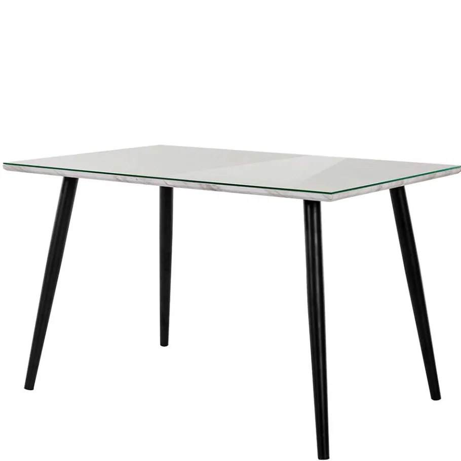 New Wohnen Retro Style Tisch in Marmor Optik mit Glas - Presents