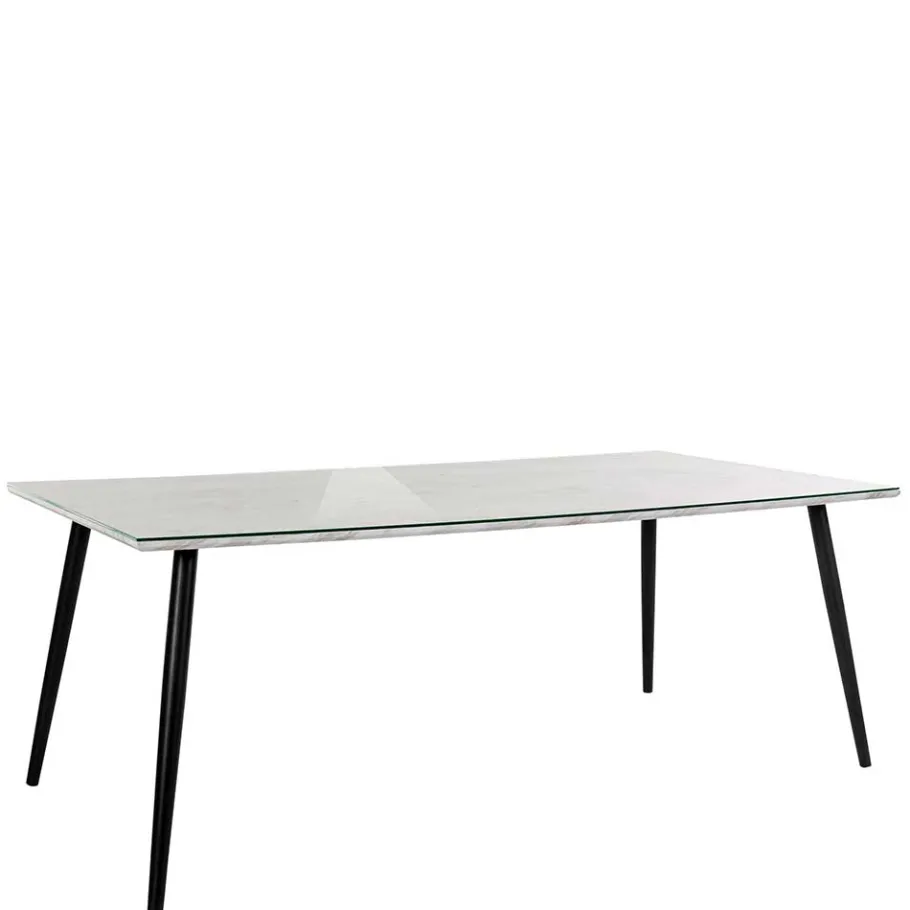 New Wohnen Retro Style Tisch in Marmor Optik mit Glas - Presents