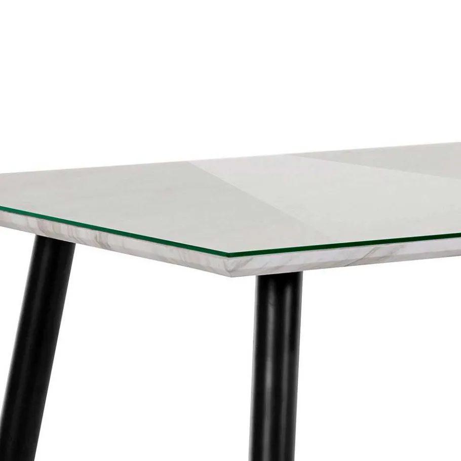 New Wohnen Retro Style Tisch in Marmor Optik mit Glas - Presents