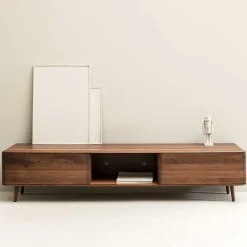 Hot Wohnen Retro TV Element aus Nussbaum Massivholz - Rivossa