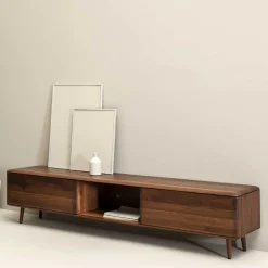 Hot Wohnen Retro TV Element aus Nussbaum Massivholz - Rivossa