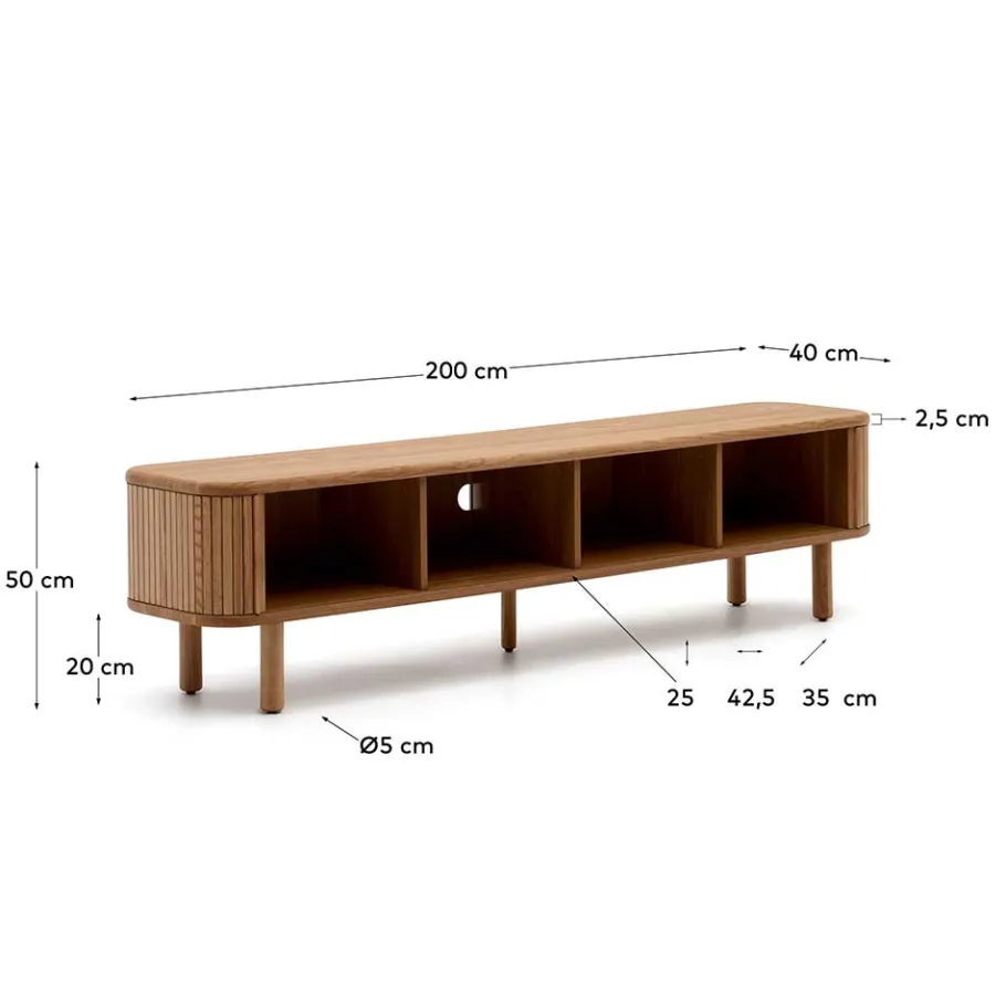 Clearance Wohnen Retro TV Unterschrank mit 2 Schiebetüren - Calming