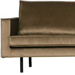 Outlet Wohnen Retro Velvet Ecksofa in Taupe - Museo