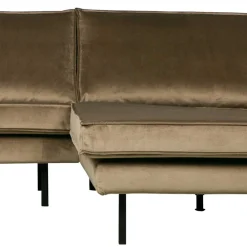 Outlet Wohnen Retro Velvet Ecksofa in Taupe - Museo