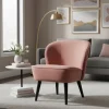 Outlet Wohnen Retro Vintage Sessel in Altrosa Samt - Ventura
