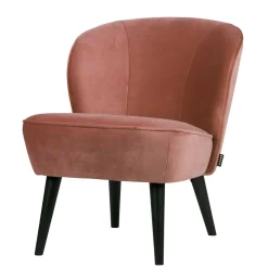Outlet Wohnen Retro Vintage Sessel in Altrosa Samt - Ventura