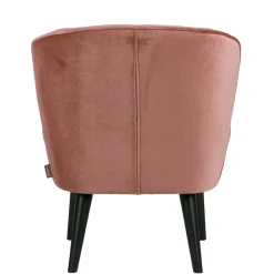 Outlet Wohnen Retro Vintage Sessel in Altrosa Samt - Ventura