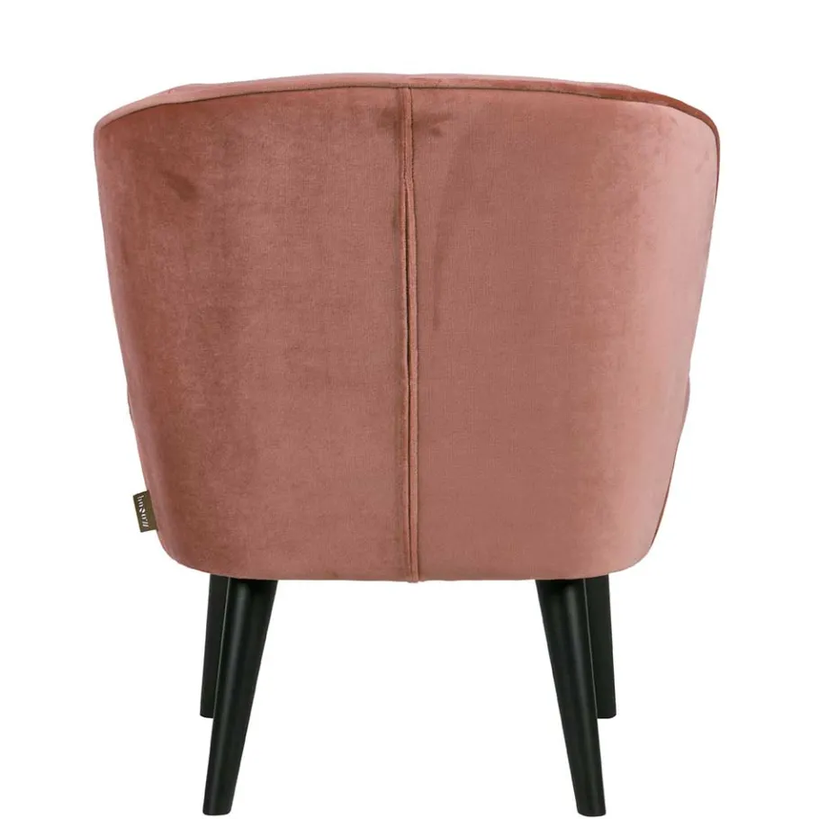 Outlet Wohnen Retro Vintage Sessel in Altrosa Samt - Ventura