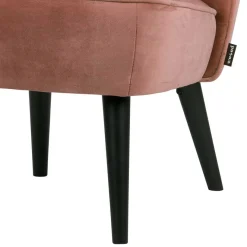 Outlet Wohnen Retro Vintage Sessel in Altrosa Samt - Ventura