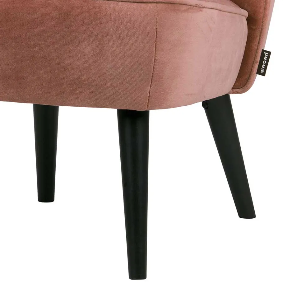 Outlet Wohnen Retro Vintage Sessel in Altrosa Samt - Ventura