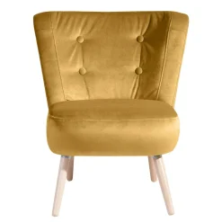Clearance Wohnen Retro Wohnzimmersessel in Gelb Samtvelours - Moldiva