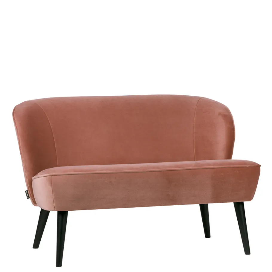 Clearance Wohnen Retro Zweier Sofa in Rosa Samtbezug - Ismena