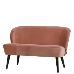Clearance Wohnen Retro Zweier Sofa in Rosa Samtbezug - Ismena