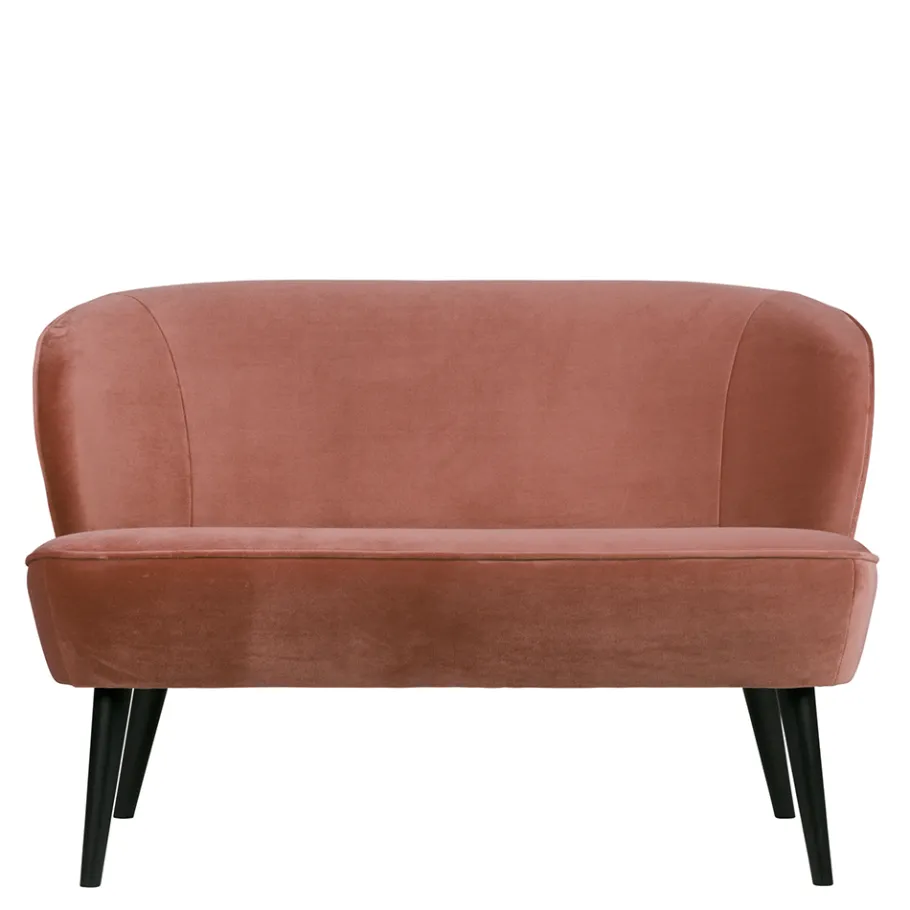 Clearance Wohnen Retro Zweier Sofa in Rosa Samtbezug - Ismena