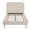 Hot Wohnen Retrobett mit Samt in Beige - Nunki